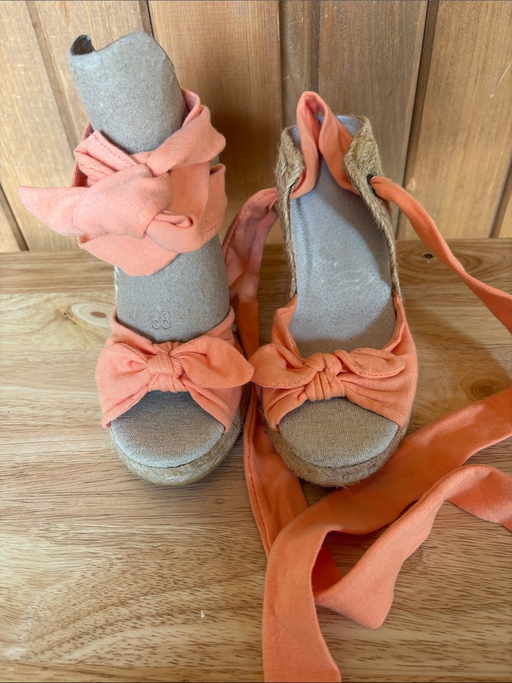 Old Navy Jute Ankle Wrap Sandals
